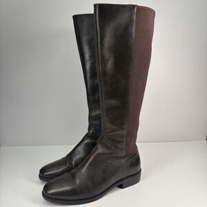 Cole Haan Tilley Women's US 6.5B‎ Brown Leather Knee-High Riding Boots W04182